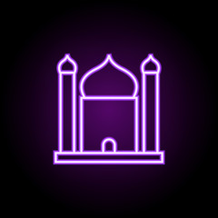 Poster - mosque outline icon. Elements of religion in neon style icons. Simple icon for websites, web design, mobile app, info graphics