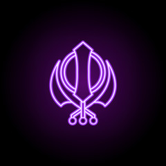 Poster - religious sign outline icon. Elements of religion in neon style icons. Simple icon for websites, web design, mobile app, info graphics