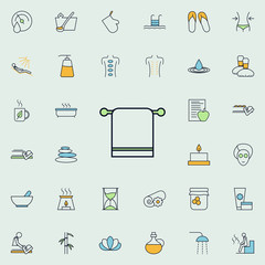 Poster - towel on a hanger outline icon. spa icons universal set for web and mobile