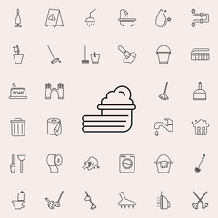 Poster - towels and bucket icon. Cleaning icons universal set for web and mobile