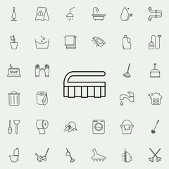 Poster - brush icon. Cleaning icons universal set for web and mobile