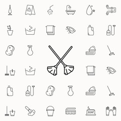 Poster - brooms icon. Cleaning icons universal set for web and mobile