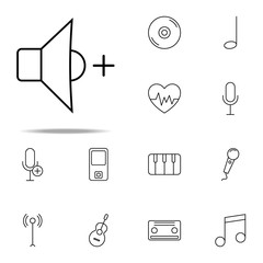 Poster - sound on icon. Music icons universal set for web and mobile