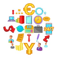 Poster - Cashback icons set. Cartoon set of 25 cashback icons for web isolated on white background