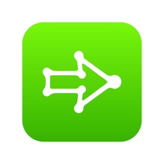 Poster - Right arrow with thick contour icon green vector isolated on white background