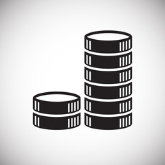 Fototapete - Coin icons set on white background for graphic and web design, Modern simple vector sign. Internet concept. Trendy symbol for website design web button or mobile app