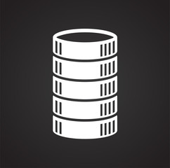 Fototapete - Coin icons set on black background for graphic and web design, Modern simple vector sign. Internet concept. Trendy symbol for website design web button or mobile app