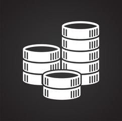 Fototapete - Coin icons set on white background for graphic and web design, Modern simple vector sign. Internet concept. Trendy symbol for website design web button or mobile app