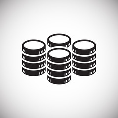 Fototapete - Coin icons set on white background for graphic and web design, Modern simple vector sign. Internet concept. Trendy symbol for website design web button or mobile app