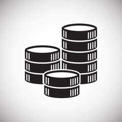 Fototapete - Coin icons set on white background for graphic and web design, Modern simple vector sign. Internet concept. Trendy symbol for website design web button or mobile app