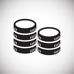 Fototapete - Coin icons set on white background for graphic and web design, Modern simple vector sign. Internet concept. Trendy symbol for website design web button or mobile app