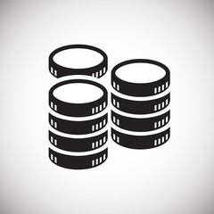 Fototapete - Coin icons set on white background for graphic and web design, Modern simple vector sign. Internet concept. Trendy symbol for website design web button or mobile app