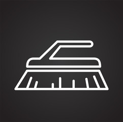 Poster - Brush line icon on black background for graphic and web design, Modern simple vector sign. Internet concept. Trendy symbol for website design web button or mobile app
