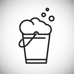 Poster - Bucket line icon on white background for graphic and web design, Modern simple vector sign. Internet concept. Trendy symbol for website design web button or mobile app