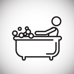 Poster - Bathroom line icon on white background for graphic and web design, Modern simple vector sign. Internet concept. Trendy symbol for website design web button or mobile app