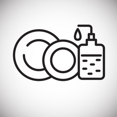 Poster - Glassware cleaning line icon on white background for graphic and web design, Modern simple vector sign. Internet concept. Trendy symbol for website design web button or mobile app