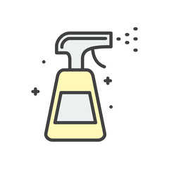 Poster - Cleaning agents line icon on white background for graphic and web design, Modern simple vector sign. Internet concept. Trendy symbol for website design web button or mobile app