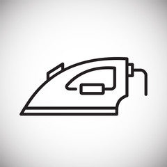 Poster - Iron line icon on white background for graphic and web design, Modern simple vector sign. Internet concept. Trendy symbol for website design web button or mobile app