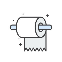 Poster - Toilet line icon on white background for graphic and web design, Modern simple vector sign. Internet concept. Trendy symbol for website design web button or mobile app