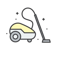 Poster - Vacuum cleaner line icon on white background for graphic and web design, Modern simple vector sign. Internet concept. Trendy symbol for website design web button or mobile app