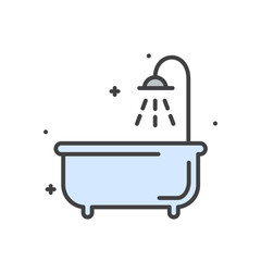 Poster - Bathroom line icon on white background for graphic and web design, Modern simple vector sign. Internet concept. Trendy symbol for website design web button or mobile app