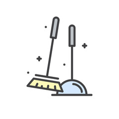 Poster - Brush line icon on white background for graphic and web design, Modern simple vector sign. Internet concept. Trendy symbol for website design web button or mobile app