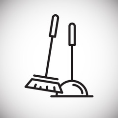 Poster - Brush line icon on white background for graphic and web design, Modern simple vector sign. Internet concept. Trendy symbol for website design web button or mobile app