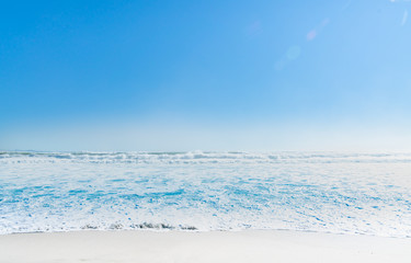 Wall Mural - Turbulent sea during strong surge sea