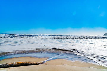 Canvas Print - Turbulent sea during strong surge sea