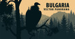 vector panorama of Bulgaria with Griffon vulture