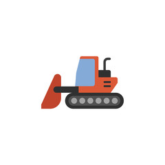 Poster - digger, excavator, bulldozer icon. Element of color construction icon. Premium quality graphic design icon. Signs and symbols collection icon for websites, web design, mobile app