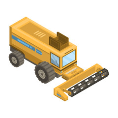 Poster - Farm wheat harvester icon. Isometric of farm wheat harvester vector icon for web design isolated on white background