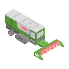 Poster - Modern farm machine icon. Isometric of modern farm machine vector icon for web design isolated on white background