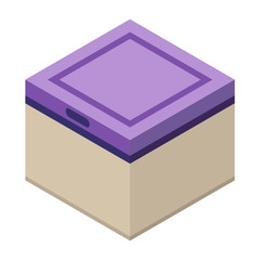 Poster - Plastic square box icon. Isometric of plastic square box vector icon for web design isolated on white background
