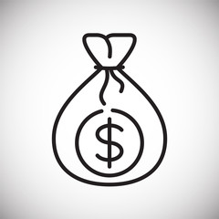 Fototapete - Cash bag line icon on white background for graphic and web design, Modern simple vector sign. Internet concept. Trendy symbol for website design web button or mobile app