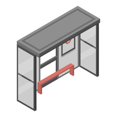 Poster - Bus stop icon. Isometric of bus stop vector icon for web design isolated on white background