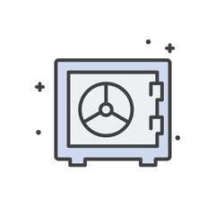 Fototapete - Safe line icon on white background for graphic and web design, Modern simple vector sign. Internet concept. Trendy symbol for website design web button or mobile app
