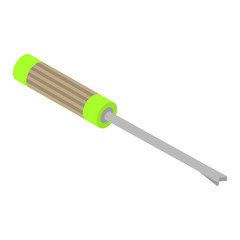 Poster - Screwdriver icon. Isometric of screwdriver vector icon for web design isolated on white background