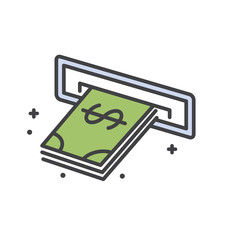 Fototapete - Cash dollar line icon on white background for graphic and web design, Modern simple vector sign. Internet concept. Trendy symbol for website design web button or mobile app