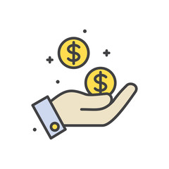 Fototapete - Coins line icon on white background for graphic and web design, Modern simple vector sign. Internet concept. Trendy symbol for website design web button or mobile app