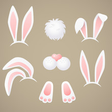 Rabbit, Bunny - Vector, Easter Illustration.