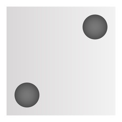 Poster - Two point dice icon. Cartoon of two point dice vector icon for web design isolated on white background