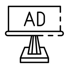 Poster - Ad billboard icon. Outline ad billboard vector icon for web design isolated on white background