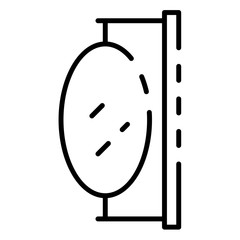 Poster - Oval wall banner icon. Outline oval wall banner vector icon for web design isolated on white background