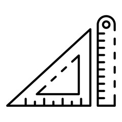 Poster - Architectural ruler icon. Outline architectural ruler vector icon for web design isolated on white background