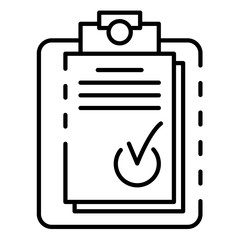 Poster - Clipboard paper icon. Outline clipboard paper vector icon for web design isolated on white background
