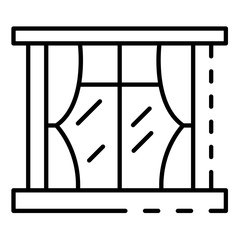Poster - House window icon. Outline house window vector icon for web design isolated on white background