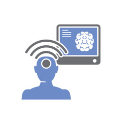 Poster - Telepathy icon on white background for graphic and web design, Modern simple vector sign. Internet concept. Trendy symbol for website design web button or mobile app