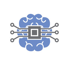 Poster - Brain cloud storage icon on white background for graphic and web design, Modern simple vector sign. Internet concept. Trendy symbol for website design web button or mobile app
