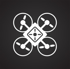 Poster - Drone icon on black background for graphic and web design, Modern simple vector sign. Internet concept. Trendy symbol for website design web button or mobile app